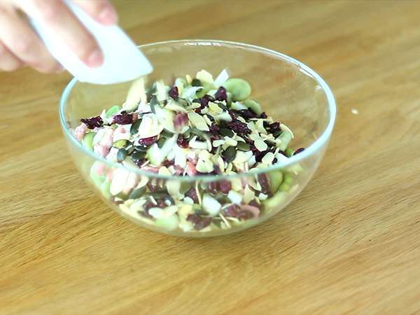 Salad kacang panjang dengan bacon - Persiapan langkah 3