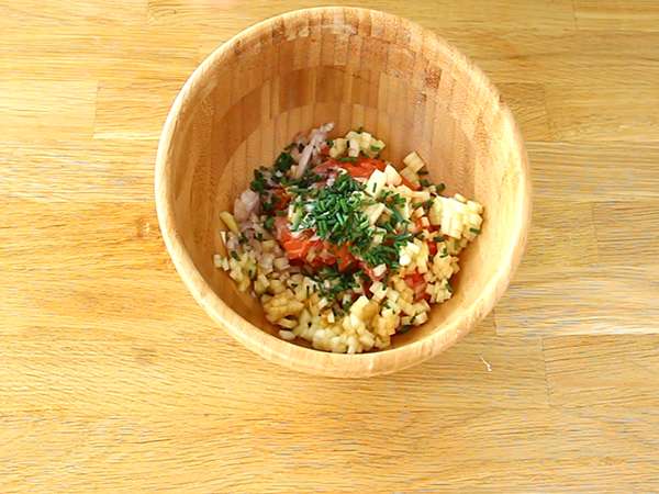 Salmon segar dan tartare apel hijau - Persiapan langkah 2