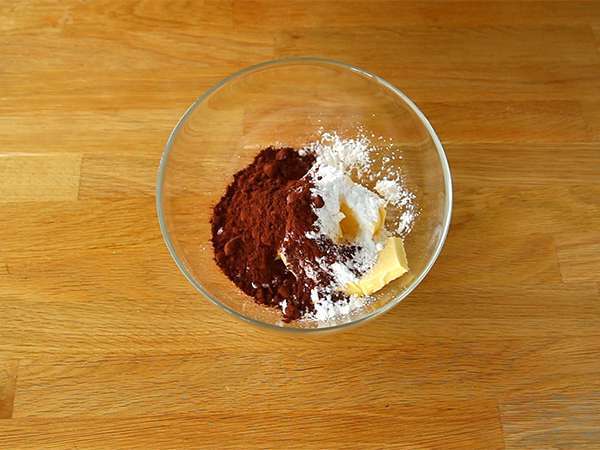 Roti pendek Wina dengan kakao - Persiapan langkah 1