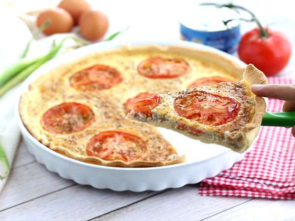 Quiche tuna dan tomat - Persiapan langkah 5