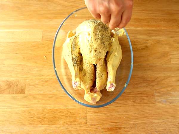 Ayam dalam kerak mustard dan herba de Provence - Persiapan langkah 2