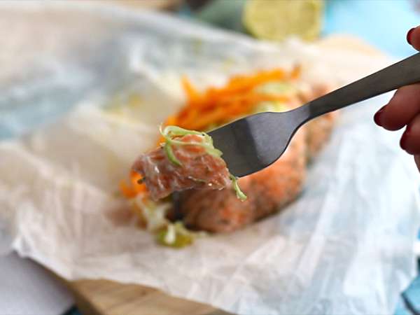 Papillote salmon - Persiapan langkah 6