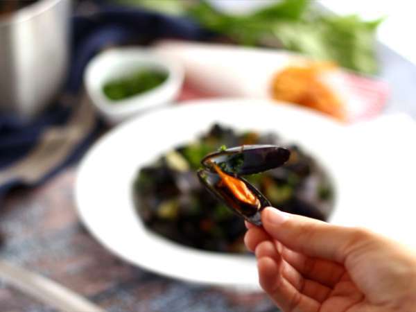Moules marinières, resep sederhana dan lezat - Persiapan langkah 5