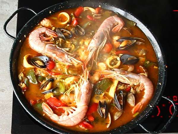 Paella hidangan laut - Persiapan langkah 10