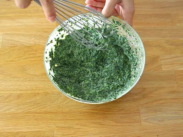 Quiche bayam dan keju kambing - Persiapan langkah 2