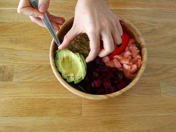 Mangkuk Salmon Buddha - Persiapan langkah 3