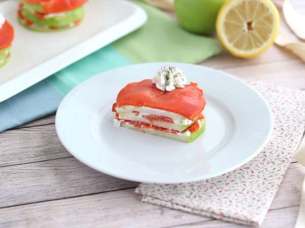 Salmon mille feuille dengan apel hijau - Persiapan langkah 6