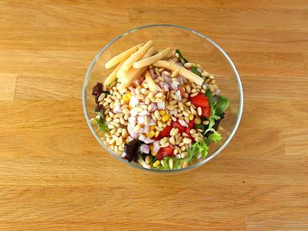 Salad Landaise dengan foie gras (salad Perigord) - Persiapan langkah 2