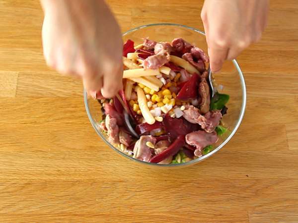 Salad Landaise dengan foie gras (salad Perigord) - Persiapan langkah 3