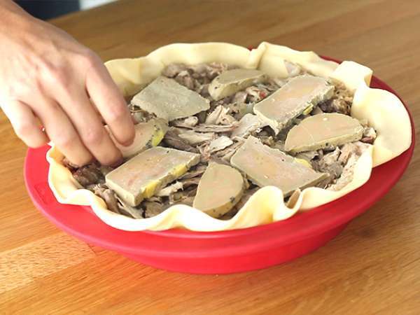 Pai unggas Guinea dengan foie gras - Persiapan langkah 5