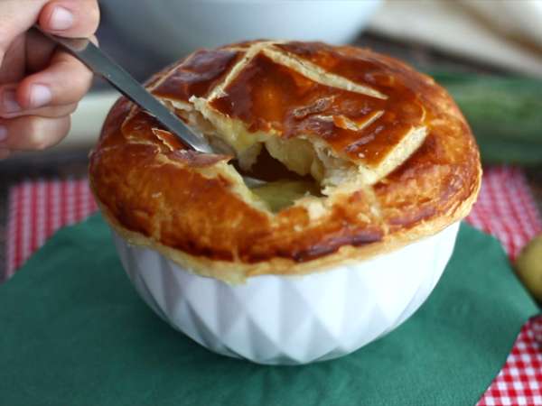 Puff pastry daun bawang dan sup kentang - Persiapan langkah 8