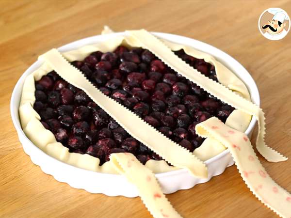 Puff pastry tart dengan ceri - Persiapan langkah 4