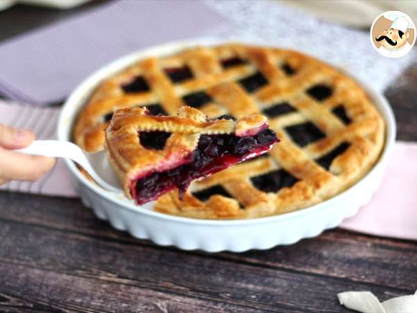 Puff pastry tart dengan ceri - Persiapan langkah 7