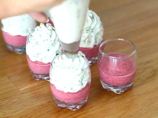 Verrines dengan bit dan mousse roket - Persiapan langkah 6