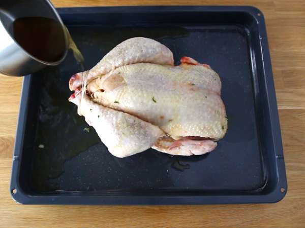 Capon tradisional dengan kastanye - Persiapan langkah 3