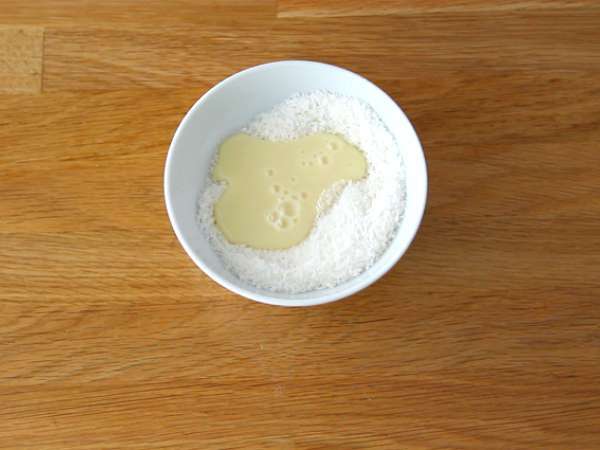 Cokelat isi kelapa ala Bounty - Persiapan langkah 3