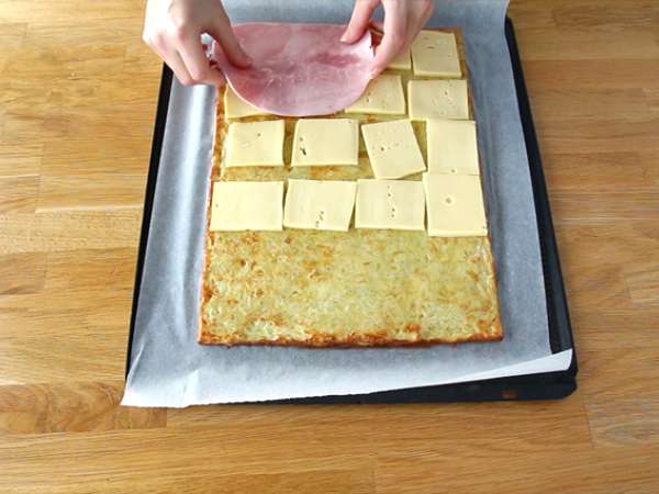 Kentang gulung dengan keju Savoy Raclette dan ham - Persiapan langkah 4