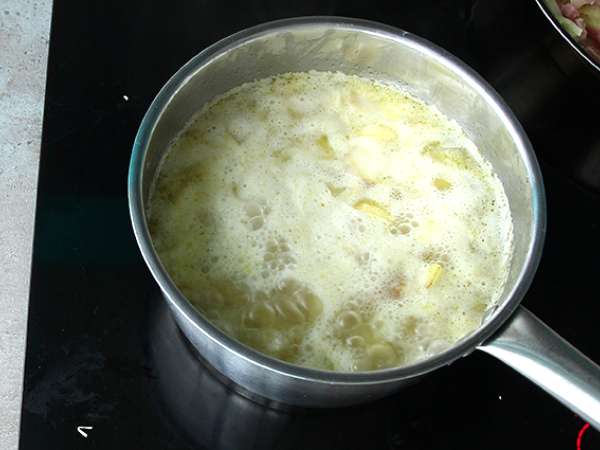 Sup artichoke, kentang, dan bacon Yerusalem - Persiapan langkah 2