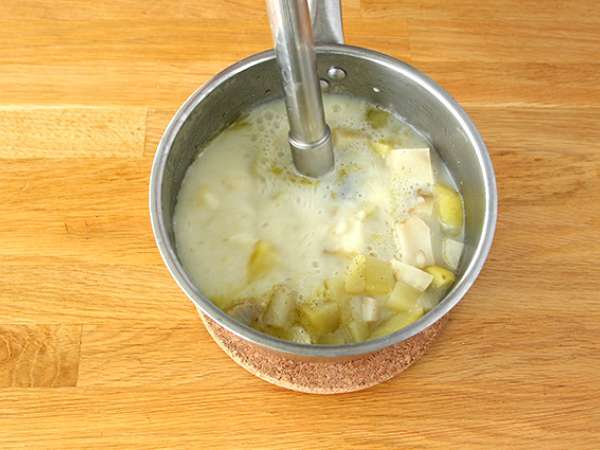 Sup artichoke, kentang, dan bacon Yerusalem - Persiapan langkah 3