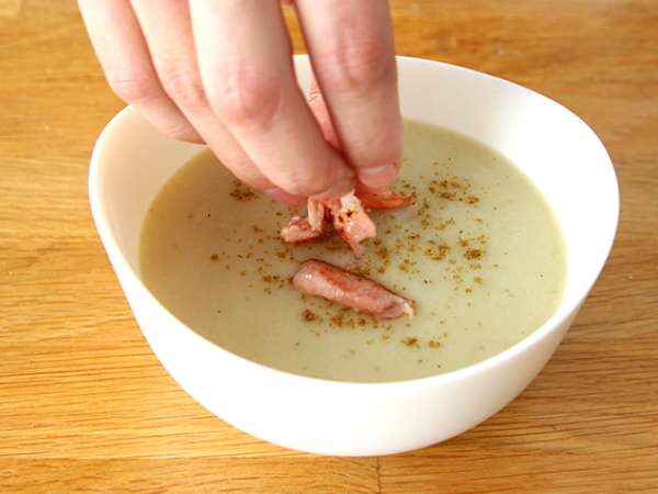 Sup artichoke, kentang, dan bacon Yerusalem - Persiapan langkah 4