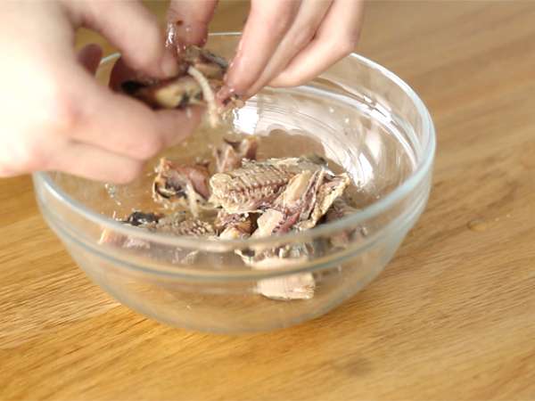 Rillettes sarden yang cepat dan mudah - Persiapan langkah 1