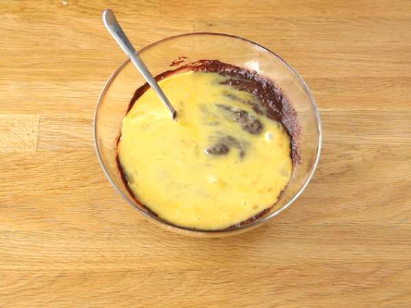 Fondant cokelat dan kacang merah - Bebas gluten / bebas laktosa - Persiapan langkah 3