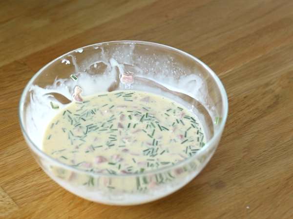 Quiche telur dan ham - Persiapan langkah 3