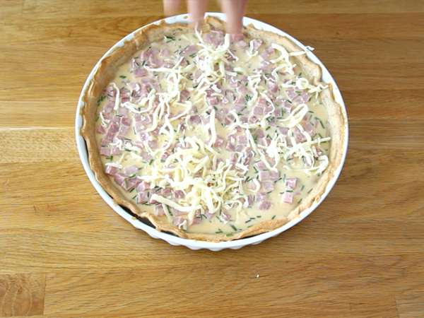 Quiche telur dan ham - Persiapan langkah 4
