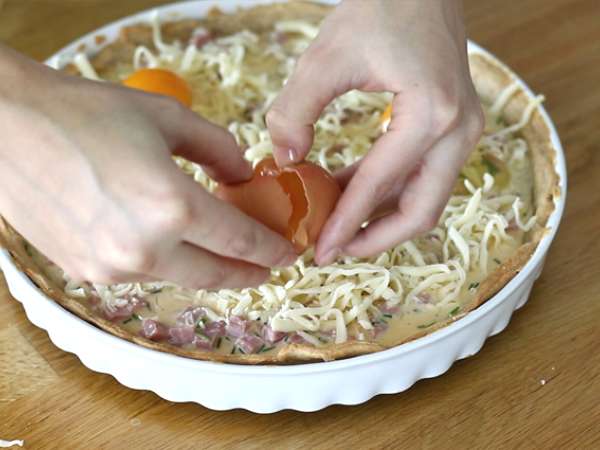 Quiche telur dan ham - Persiapan langkah 5