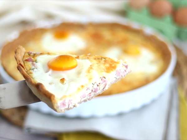 Quiche telur dan ham - Persiapan langkah 7
