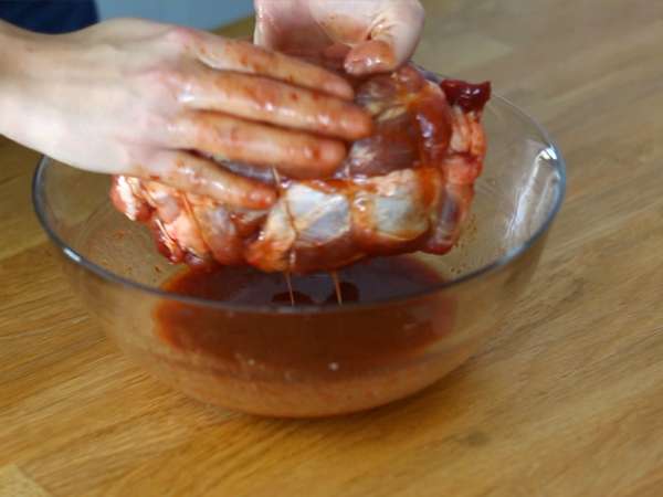 Daging babi yang ditarik, gaya Amerika - Persiapan langkah 2