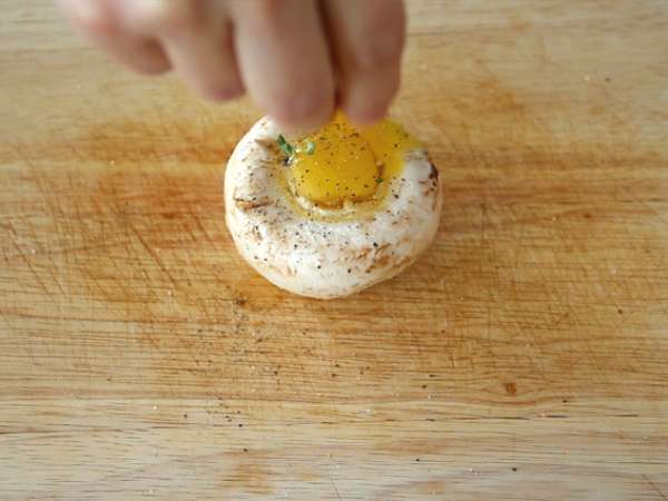 Jamur dengan telur puyuh - Persiapan langkah 3