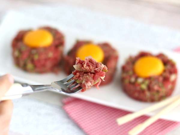 Steak daging sapi tartare - Persiapan langkah 6
