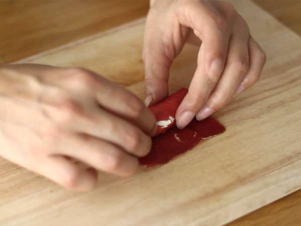 Bündnerfleisch gulung dengan Chavroux - Persiapan langkah 3