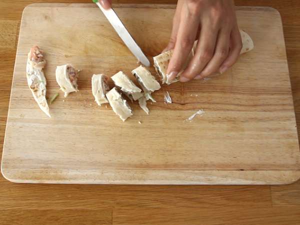 Minuman beralkohol yang dibungkus dengan ham dan roket yang diawetkan - Persiapan langkah 4