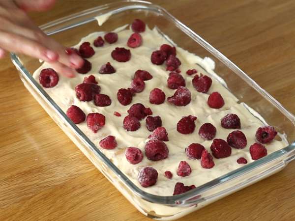Tiramisu raspberry yang cepat dan mudah - Persiapan langkah 5