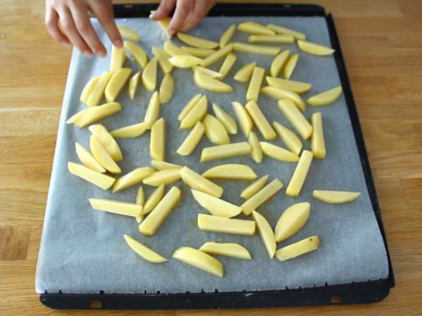 Kentang goreng oven yang renyah - Persiapan langkah 3