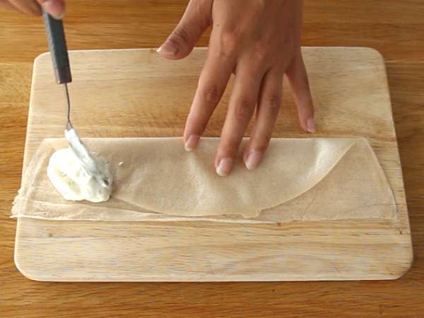 Samosa dengan keju kambing dan madu - Persiapan langkah 3
