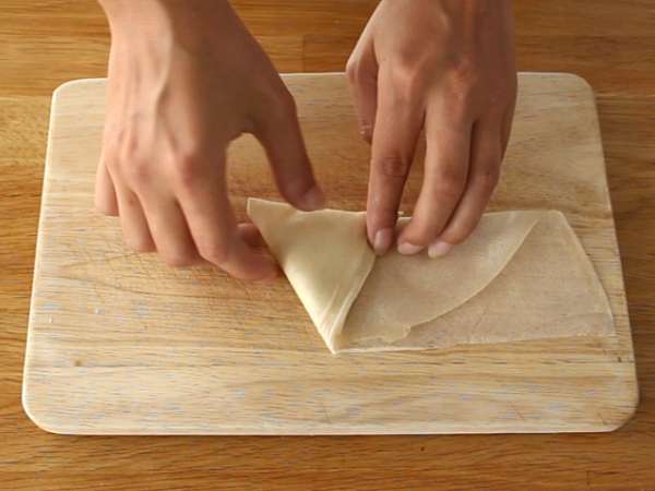 Samosa dengan keju kambing dan madu - Persiapan langkah 4