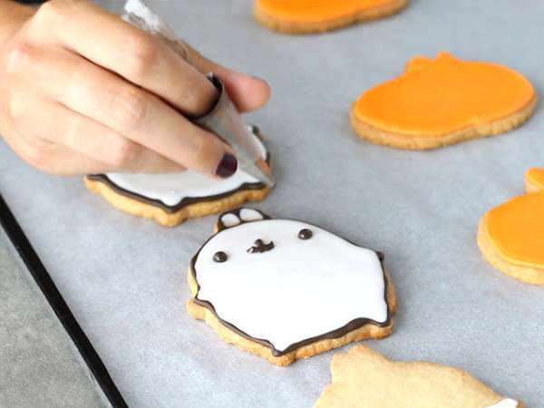 Roti pendek Molang Halloween - Persiapan langkah 9