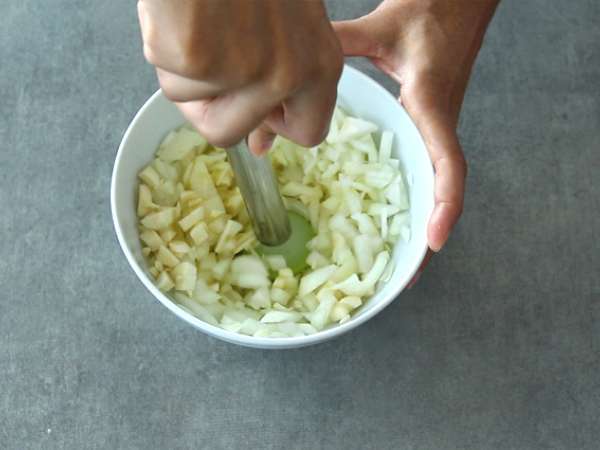 Labu dengan udang - Camarão na moranga Brasil - Persiapan langkah 2