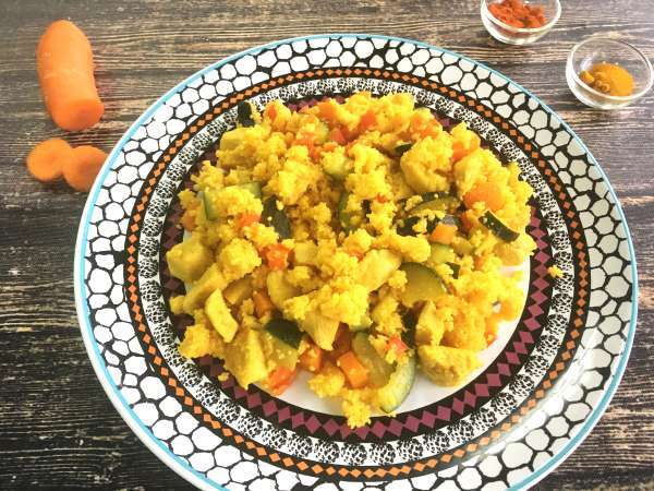 Couscous ekspres (ayam dan sayuran) - Persiapan langkah 3