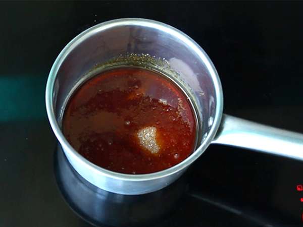 Fondant karamel cokelat dan mentega asin - Persiapan langkah 3