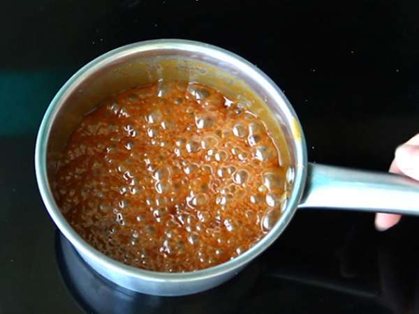 Fondant karamel cokelat dan mentega asin - Persiapan langkah 4