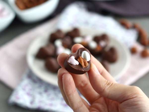 Cokelat marshmallow dan cokelat kemiri - Persiapan langkah 5