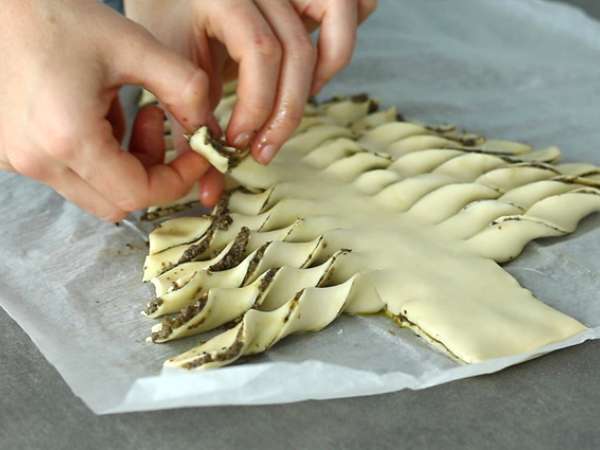 Kue puff dengan tapenade buatan sendiri - Persiapan langkah 5