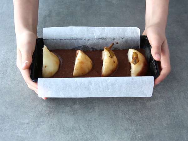 Kue cokelat dan pir - Persiapan langkah 4