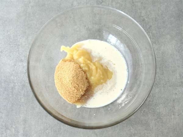 Kue yoghurt kedelai dengan saus apel (vegan dan bebas gluten) - Persiapan langkah 1