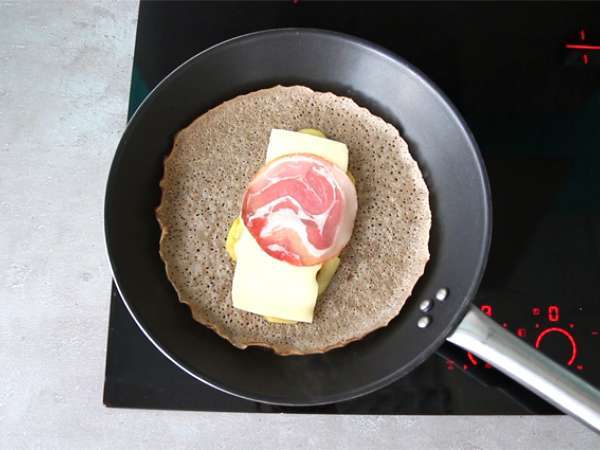 Galet soba dengan keju raclette - Persiapan langkah 2