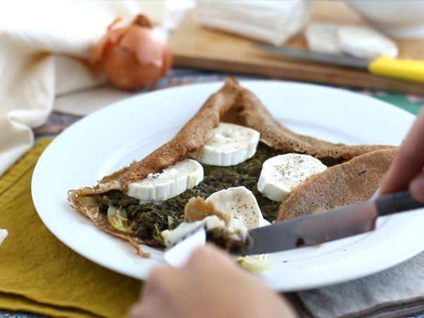 Galette keju kambing dan bayam - Persiapan langkah 4